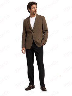 Jos A Bank Traveler Blazer Men 46L Tan Camel Brown Wool Tailored Fit Sport Coat